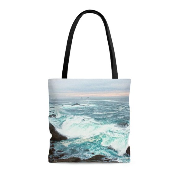 Large Tote Bag Coastal  Design of Big Sur California - Picture 1 of 1